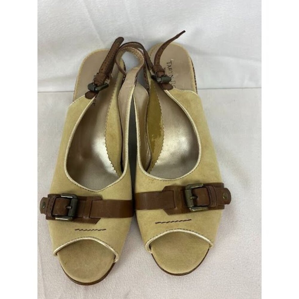 Taryan Rose Wedge Sling Back Heels Made in Italy‎ Women's Size 40